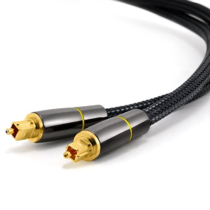 Câble Audio Optique Toslink Goobay 5 M - Fibre De Verre, Connecteurs Dorés, Pour Barre De Son, Home Cinéma, PS4, Xbox