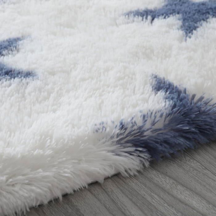 Calore Tapis De Salon Shaggy Moderne Interieur Confortable Maison Tapis De Sol (Gris Blanc, 200 X 300 Cm