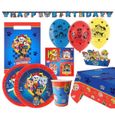amscan 9050 0364-66 – Kit Paw Patrol 56 pièces Vaisselle jetable & décoration Chien, héros Animal, Anniversaire d'enfant, fête à-0