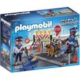 Playmobil - Barrage de Police - City Action - Contrôle de vitesse - Accessoires inclus-0