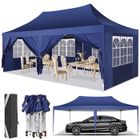 LUCKZON Tonnelle 3x6m Tonnelle Pliante de Jardin Imperméable avec 6 côtés, Barnum Chapiteau Pliable pour Reception, Bleu
