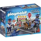 PLAYMOBIL 6924 Barrage de Police, City Action, Les policiers, 100 pièces, Dès 4 ans
