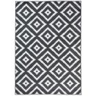 TAPISO Tapis Salon Poils Ras Luxury Gris Foncé Blanc Carreaux Polypropylène Intérieur 300x400 cm