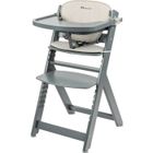 BÉBÉ CONFORT BEBECONFORT Timba + coussin, Chaise haute bébé, Chaise bois, De 6 mois à 10 ans (30kg), Gray Mist