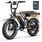 JASION RetroVol Vélo électrique VAE, VTT électrique, 20" x 4.0 Ville E-Bike, 750W, Batterie Amovible 48V13AH, Shimano 7 Vitesses
