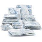 MALACASA Vaisselle Série FLORA, 26 pièces Service Complet de Table, Nuances vibrantes en Porcelaine pour 6 personnes - Bleu