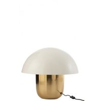 Lampe Champignon Metal Blanc/Or Large - Doré - Métal - L 50 x l 50 x H 47 cm - Lampe de table