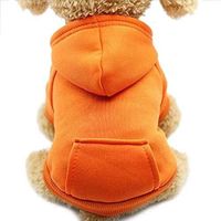 Manteau pour Chien,Sweat à Capuche pour Chat Vêtements pour Chien en Coton,avec Manteau d'hiver et Poche extérieure(Orange-XS)