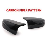 motif de fibres de carbone - Couvercle de rétroviseur pour BMW X5 E70 X6 E71 2008 – 2013, 2 pièces, noir bril