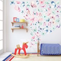 Stickers muraux papillons colorés décoration de dortoir salon chambre à coucher PVC autocollant amovible étanche stickers de porte