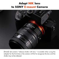 Bague d'adaptation K&F Concept Compatible avec Objectifs Nikon pour Sony ENex M11105 NIK-NEX Pro