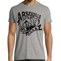 T-shirt homme moto, motard, gris col rond taille L  - Arsouille