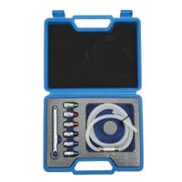 SALUTUYA kit de tuyau de vidange de clé de purge Kit de clé de purge de frein métal caoutchouc 712 mm 6 adaptateurs moto coffret
