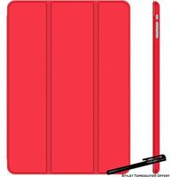 Coque Smart Rouge pour Apple iPad 9.7 Pouces 2018 2017 Etui Folio Ultra fin avec Stylet Toproduits®