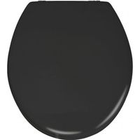 WENKO Abattant WC noir Prima, abattant WC avec fixation inox, MDF, 37 x 41 cm, noir mat