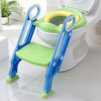 YUENFONG Siège de Toilette Enfants avec Escaliers Réglables, Hauteur Réglable 38-42 cm pour Enfants 1-7 Ans (bleu et vert)