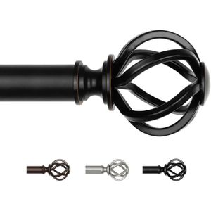 GORGECRAFT 2PCS Embouts De Tringle à Rideau Ronds 28mm Draperie Pole End Black Ball Cage Remplacement