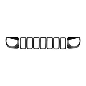 CAPOT - GRILLE Noir 9 pièces - TESIN – capot de lampe pour Jeep R