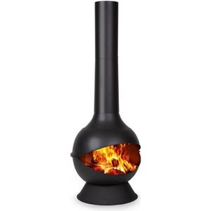 POÊLE À BOIS Poêle à bois décoratif de jardin ou terrasse - Blumfeldt Knight on Fire - Acier inoxydable noir - 10 kW - 270 m3