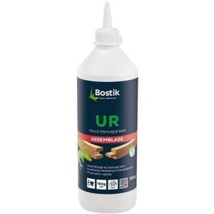 Colle à bois - BOSTIK - Biberon 750 g - Vinylique D2 - Prise rapide - Collage basse température