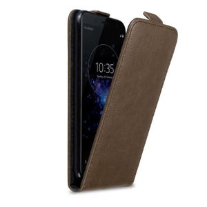 Étui Ceinture En Cuir Véritable Pour Sony Xperia XZ2 Compact - Fermeture Magnétique, Noir, Neuf