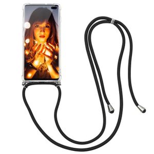 Coque avec Collier Compatible avec Samsung Galaxy A51 4G,Tour de Cou Lanière en Corde Pendentif Housse Silicone Souple Case,Bleu 