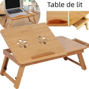 Viesurchoix© Table de lit Support Table d'ordinateur portable Bambou  pliable hauteur réglable Plateau chêne 17.7 x 7.5cm (L x W) - Cdiscount  Informatique