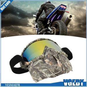 LUNETTES - MASQUE Masque facial de moto, lunettes de protection contre la poussière, le vent et les UV, lunettes d'équitation fermées et amovibles YES