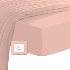 Drap Plat Sleepdown 100% Satin Coton 300 Fils Rose Pâle Double 230 X 254 Cm - Doux Et Luxueux