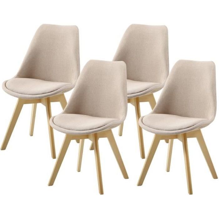 Lot de 4 chaises en bois Auvergne