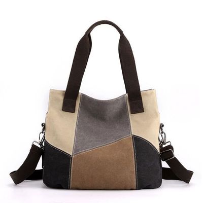 Sac à Main Bandoulière Femme En Toile Grise - Grande Capacité - Neuf Avec étiquettes - Style Décontracté