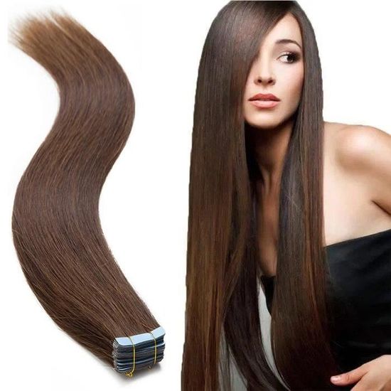 Extensions De Cheveux Tape-in Adhésives MajorExtension - Lot 10/20/30/40 Bandes, Longueur 49-60cm