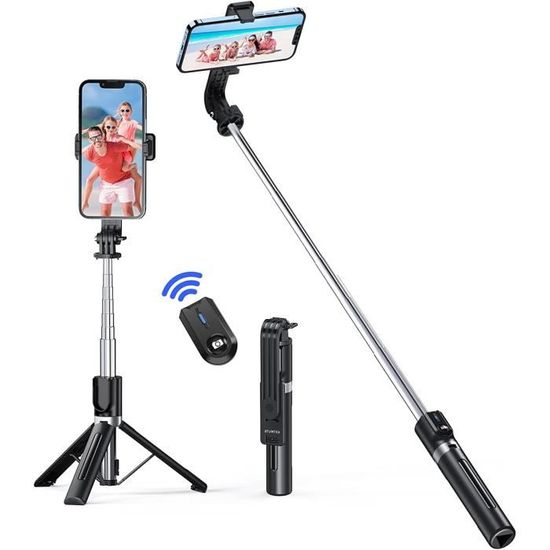 Perche Selfie Télescopique Pour Sony Xperia XA2 Ultra - Monopied Jusqu'à 45cm - Connectivité Filaire 3.5mm