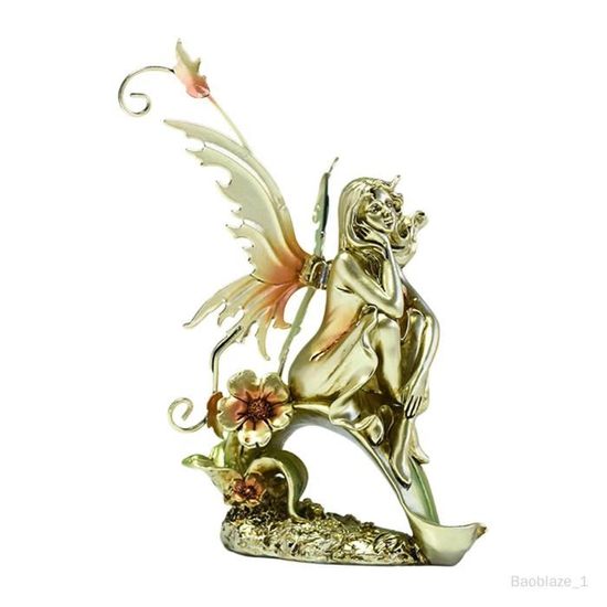 Décoration Féerique Salon Statue De Fée Ange En Forme De Feuille - Décoration En Résine Pour Jardin Ou Intérieur, Cadeau Poétique Ange Feuille Résine Jardin