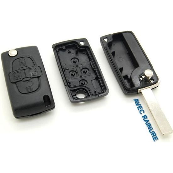 Coque Télécommande plip clé Peugeot compatible 807 2 bouton CE0536 sans rainure
