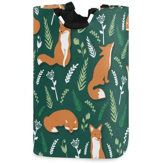 Grand Panier À Linge Autonome À Motif Aquarelle Bleu Foncé - Panier À Linge Pliable Et