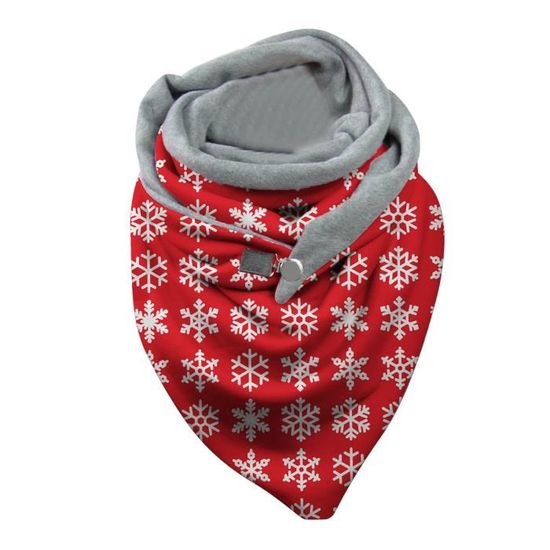 Écharpe Femme Hiver Réversible Flocons De Neige - Châle Chaud Tricoté Pour Noël Et Saison Froide