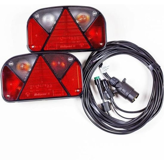 Kit éclairage remorque: feux arrières Aspöck Multipoint III + câblage 7m à  13 broches - Cdiscount Auto