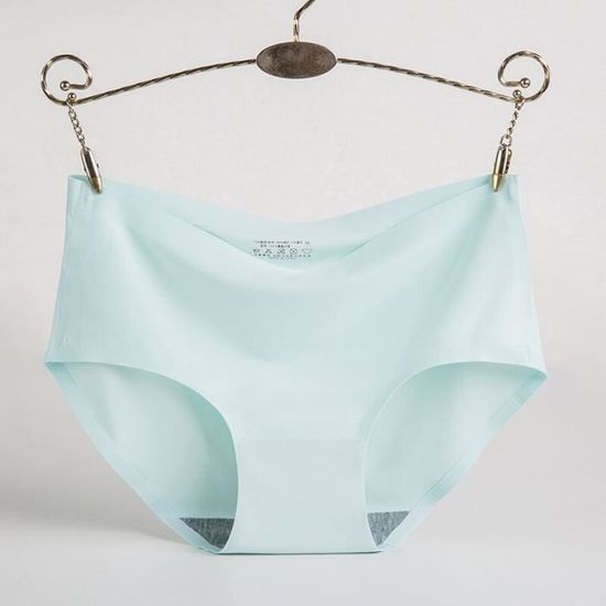 Acheter Culotte Sans Couture Pour Femmes, Sous-vêtement Taille Basse En Soie Glacée, Lingerie Douce Et Respirante, Sous-vêtement Sexy Solide