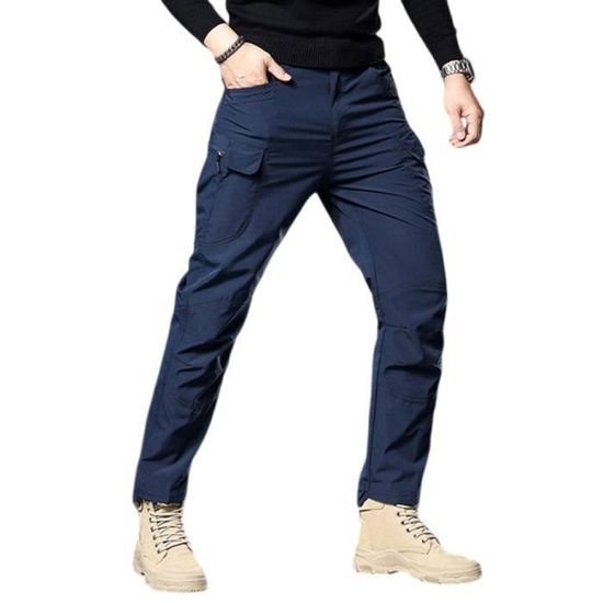 Lengender Cargo Combat Pantalon Homme Multipoches Zippé Mince De