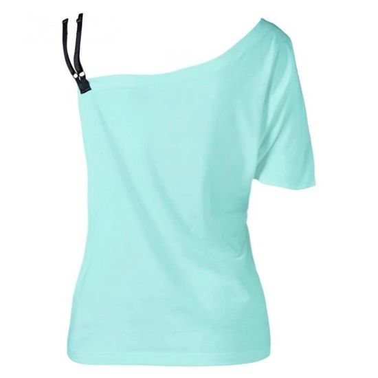 Chemisier NEON ROSE épaules Dénudées Bleu Clair - Taille S - Occasion Très Bon état