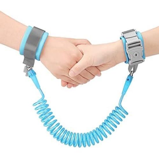 Laisse Anti-perte Enfant Avec Bracelet Réglable - Longueur 2.5 M, Rotation 360°, Bleu, Pour Supermarché, Voyage, Sorties