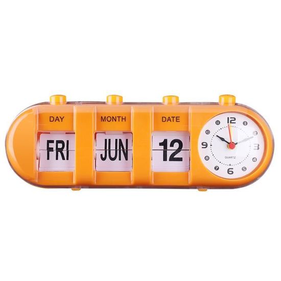 TEMPSA Bureau Réveil Calendrier Rétro Flip Digital Quartz Accueil