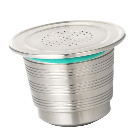 Capsule Rechargeable Café – Filtre Permanent Acier Inoxydable & Silicone Alimentaire Pour Cafetière (Bleu)