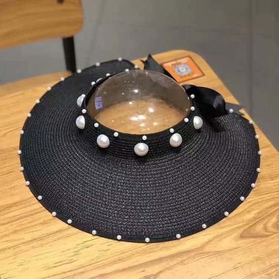 BESLIME Été Chapeau De Paille Visière,Haut De Forme Vide, Visière Casquettes Parent, Solaire Et Protection UV Sortir Sports Pour Un Chapeau - 6