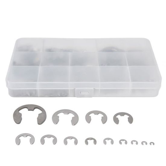 Kit De 120 Circlips De Retenue En Acier Inoxydable - Diamètres 1,5 Mm à 10 Mm - Assortiment