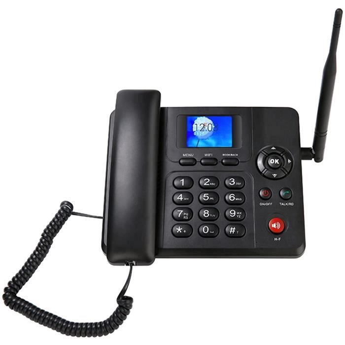 Téléphone Fixe Bureau GSM Quadribande Sans Fil – Idéal Seniors & Économies Carte SIM