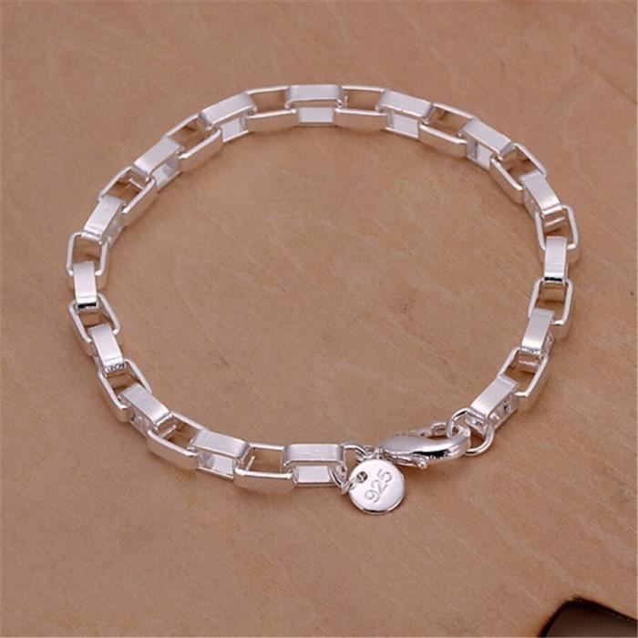 Bracelet Gourmette Torsadé En Argent Plaqué - Mixte Homme/Femme - Neuf Avec étiquettes