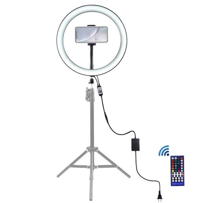 Light Ring 9 Pouces avec Téléphone Support Berceau Tête 8 Light Modes Rgb Led Vidéo Xjpl535