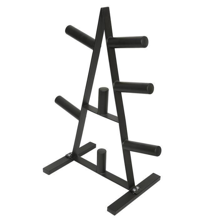 BAICI Haltère Support, jusqu'à 200 kg, 7 Barres, Rack de rangement pour poids en noir